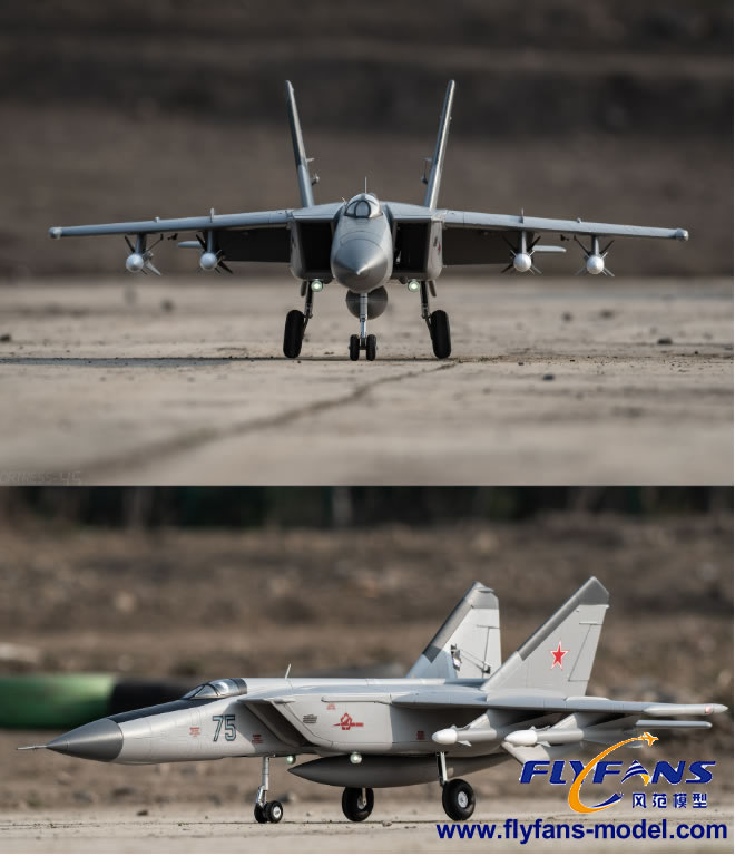 FlyFans Mig-25 2x64mm EDF JET ARF+ RC Airplane