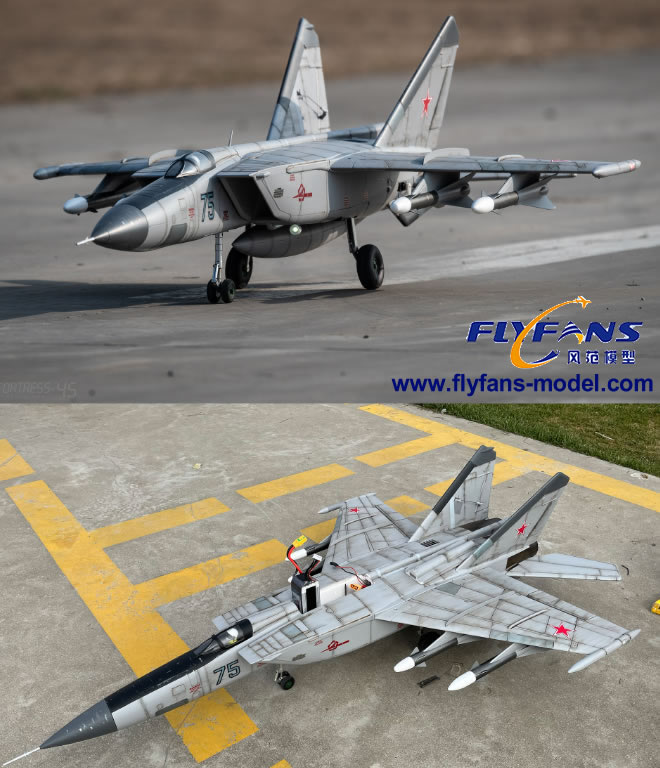 FlyFans Mig-25 2x64mm EDF JET ARF+ RC Airplane