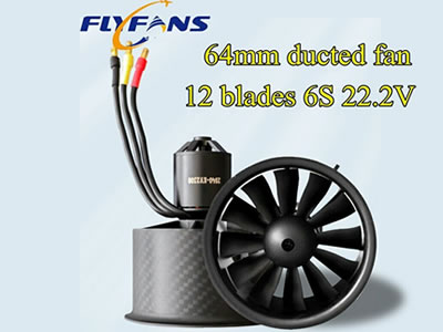 FlyFans 2840-2300KV 64mm ducted Fan 12 blades 4S/6S  version 2840-2300KV  motor